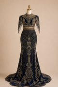 Lacivert Taşlı Kaftan
